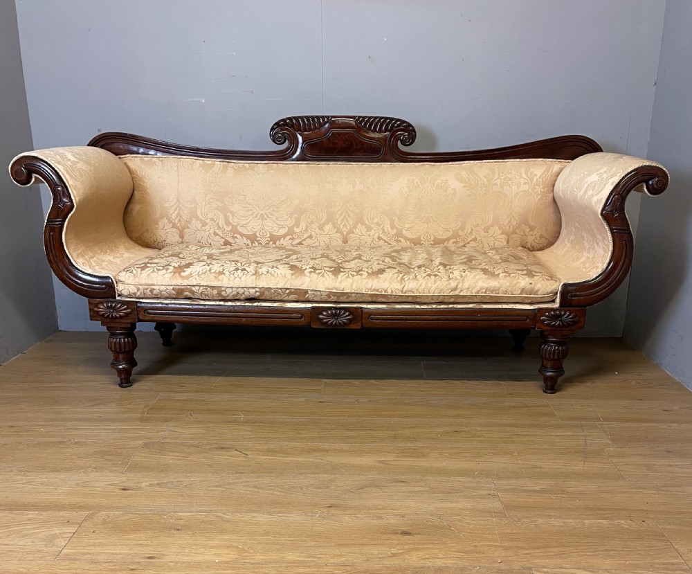 Regency mahogany scroll end sofa circa 1830 View XI