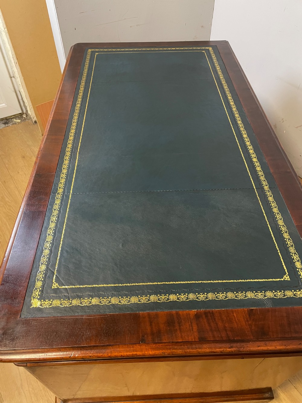 C19TH mahogany twin pedestal three part desk  View X