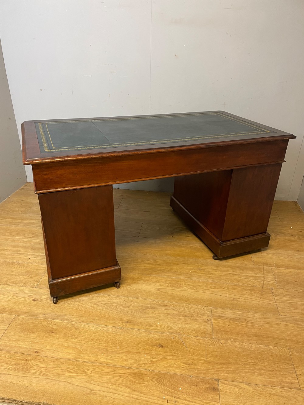 C19TH mahogany twin pedestal three part desk  View XI