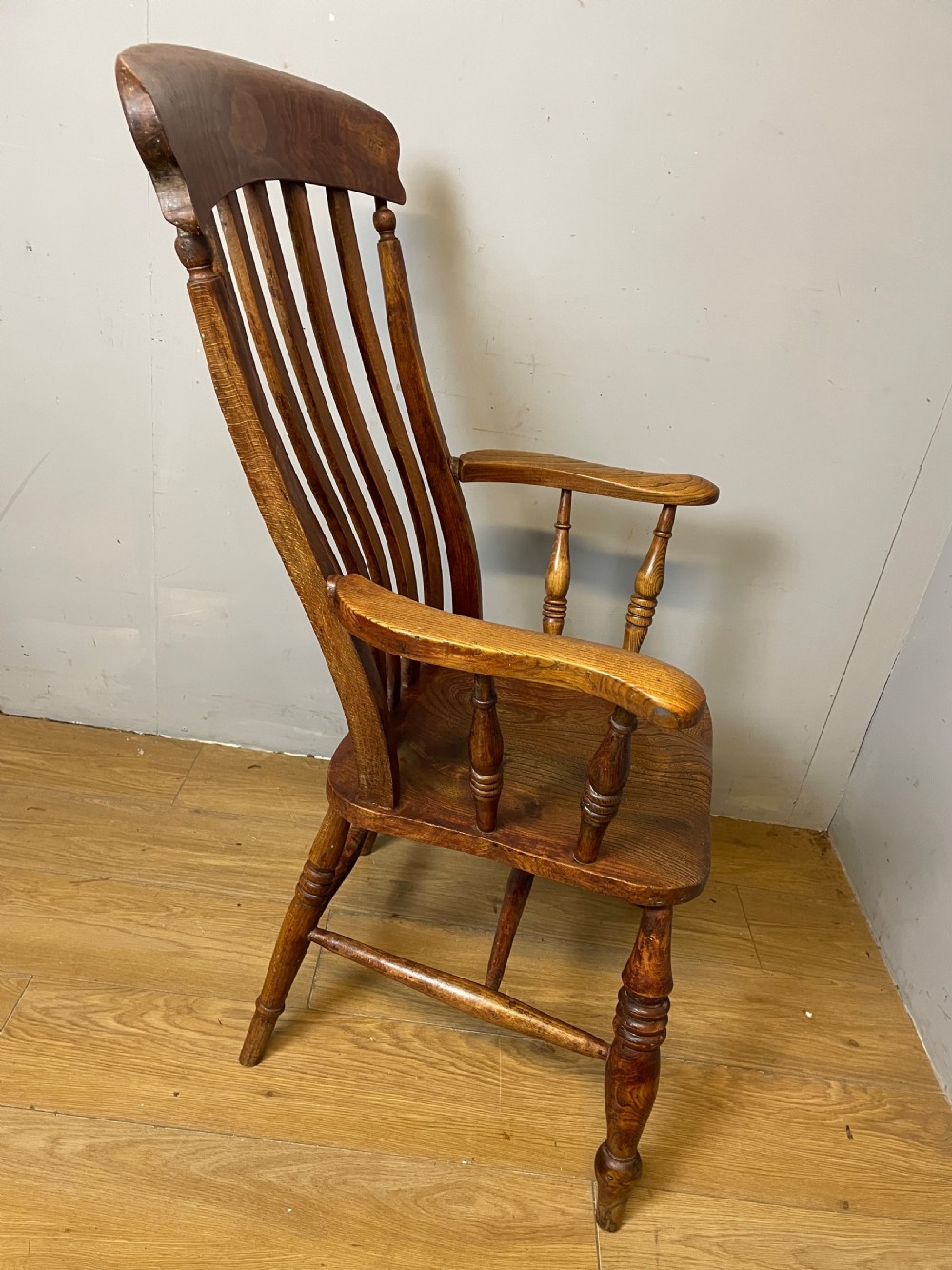 C19TH Ash, elm and beech slat back Windsor chair  View VI