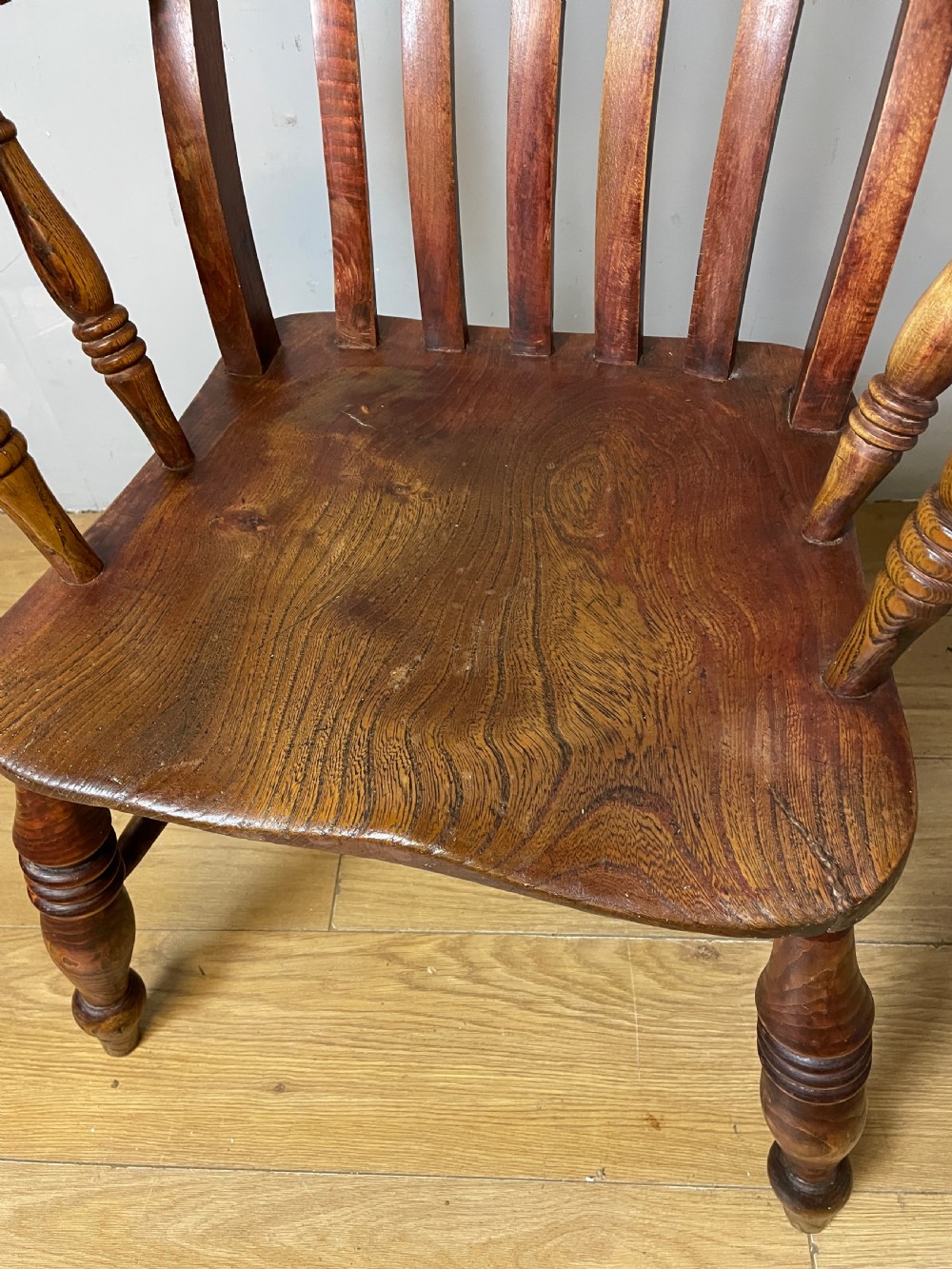 C19TH Ash, elm and beech slat back Windsor chair  View VII
