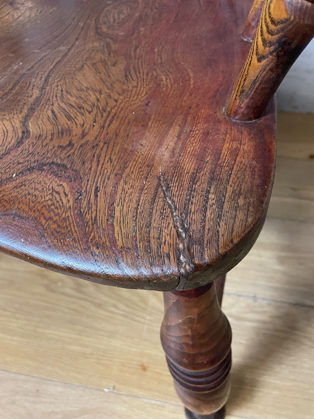 C19TH Ash, elm and beech slat back Windsor chair  View VIII