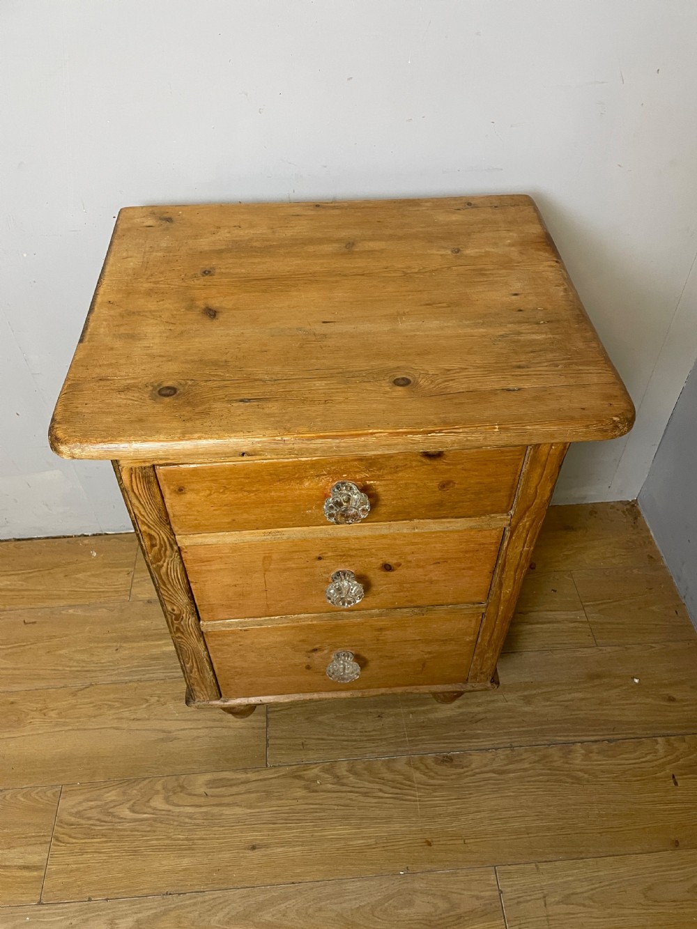 C19TH three height pine chest of drawers  View III