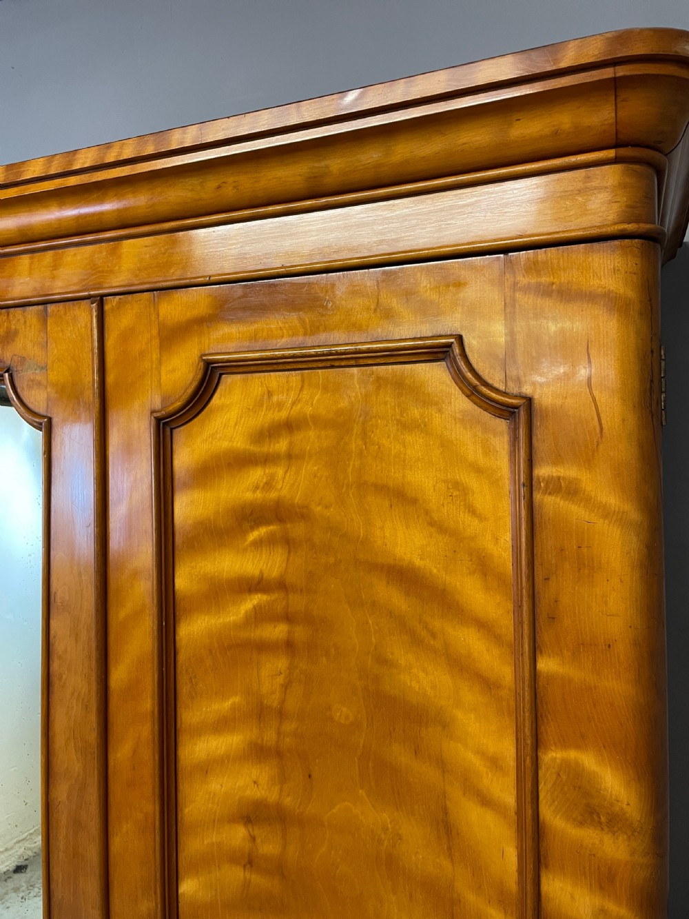 C19TH country house satin birch triple wardrobe  View X