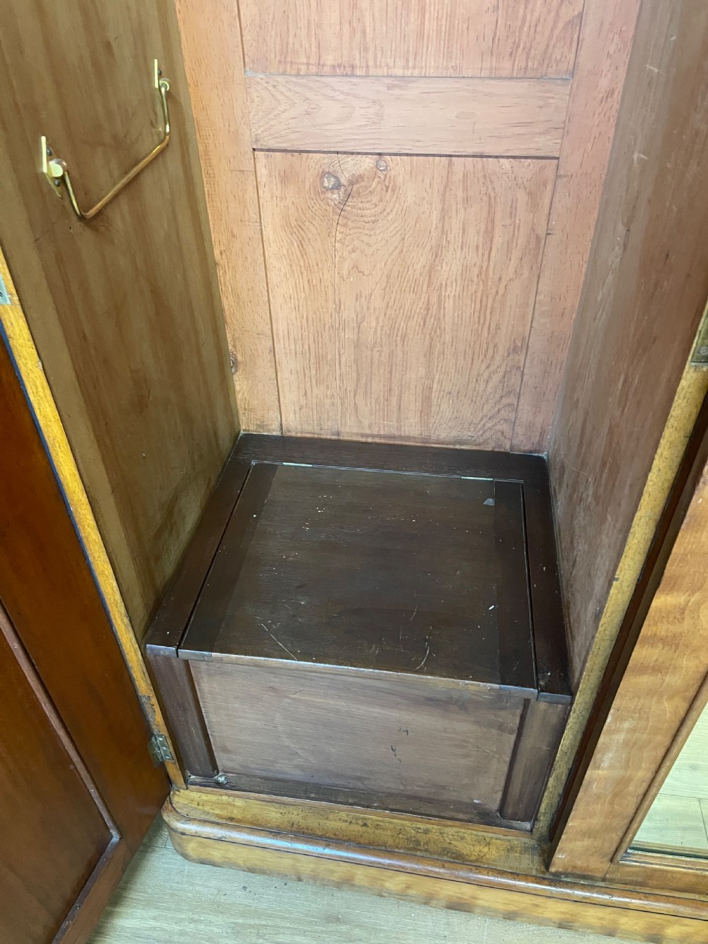 C19TH country house satin birch triple wardrobe  View XV