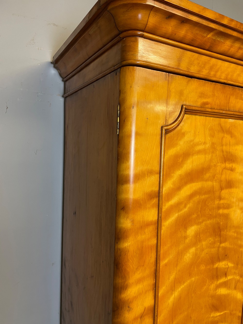 C19TH country house satin birch triple wardrobe  View XVII