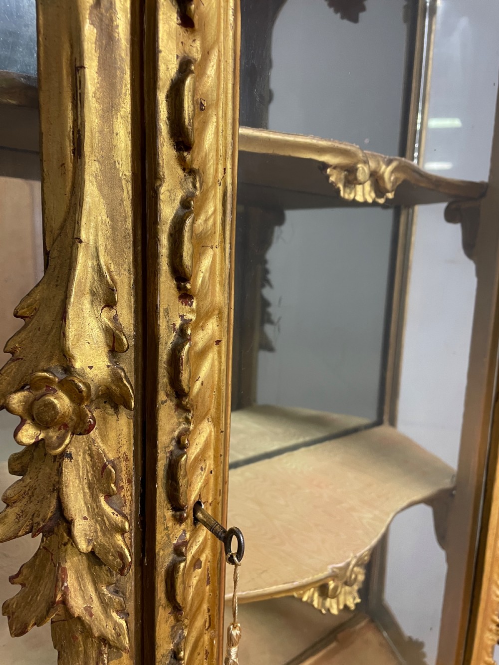 C19TH gilded and carved wall cabinet  View VII