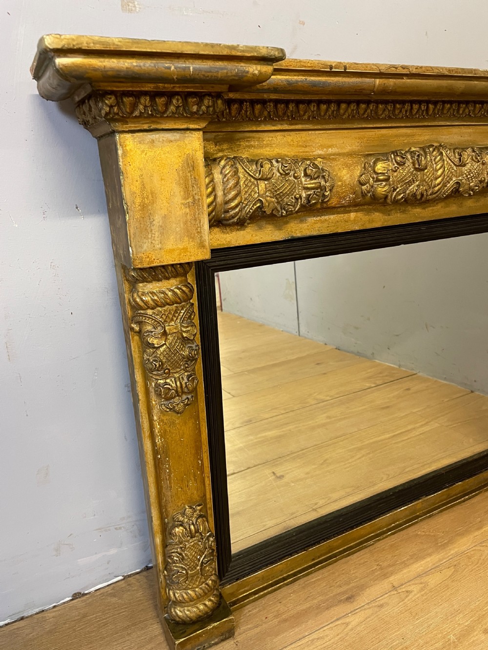 Regency gilded overmantel mirror circa 1820  View II