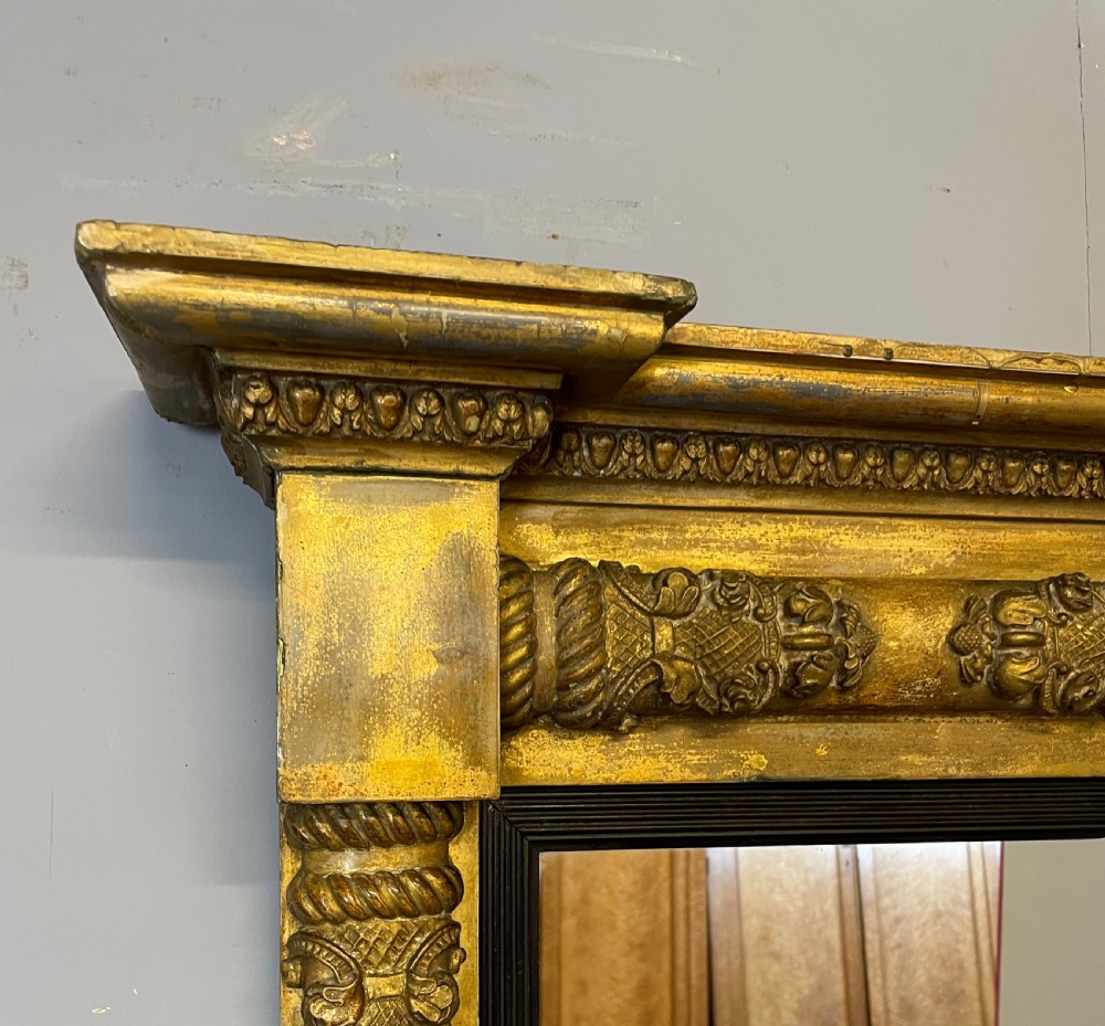 Regency gilded overmantel mirror circa 1820  View V