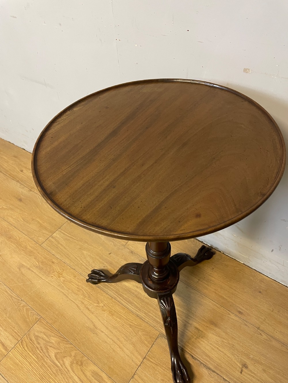 C19TH mahogany tripod table on ball and claw feet  View II