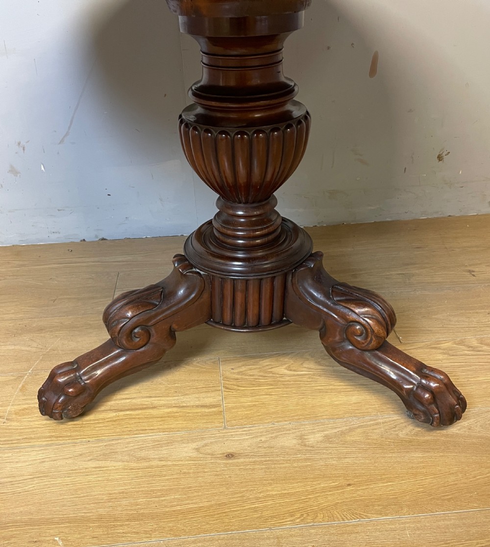 C19TH French mahogany Gueridon marble topped table  View VI