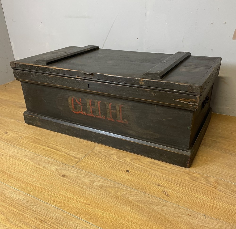 C19TH pine carpenters tool chest in original condition 