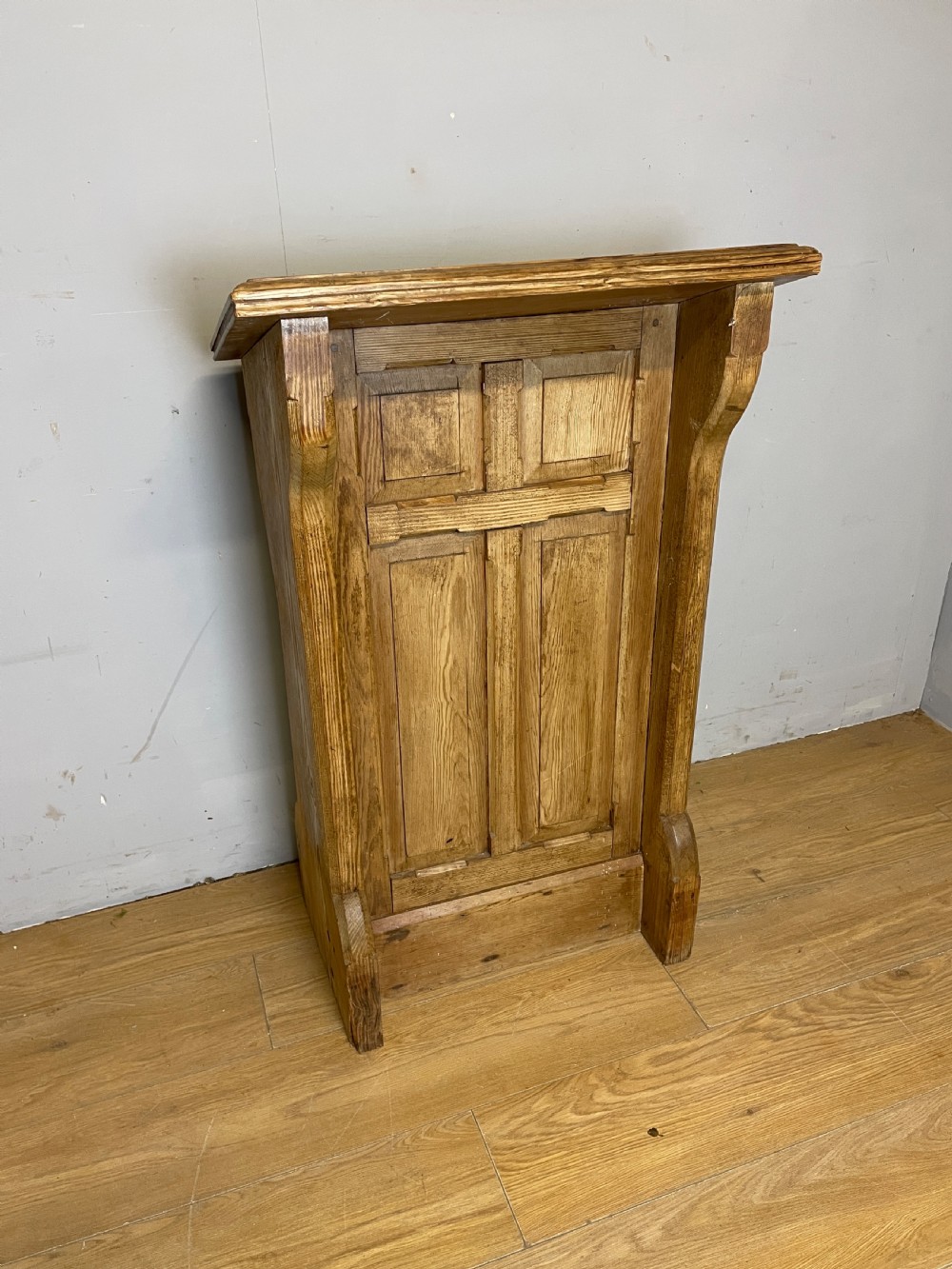 C19TH pitch pine lectern  View V