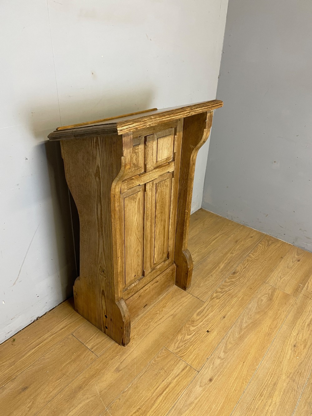 C19TH pitch pine lectern  View VI