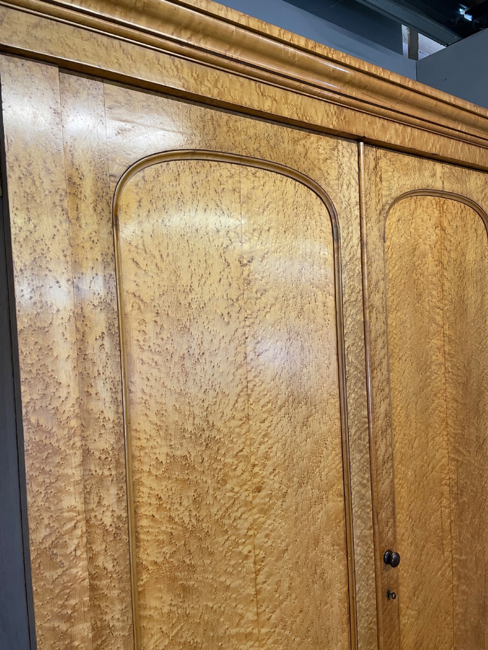 Large country house Birds Eye Maple double wardrobe circa 1870 View IV