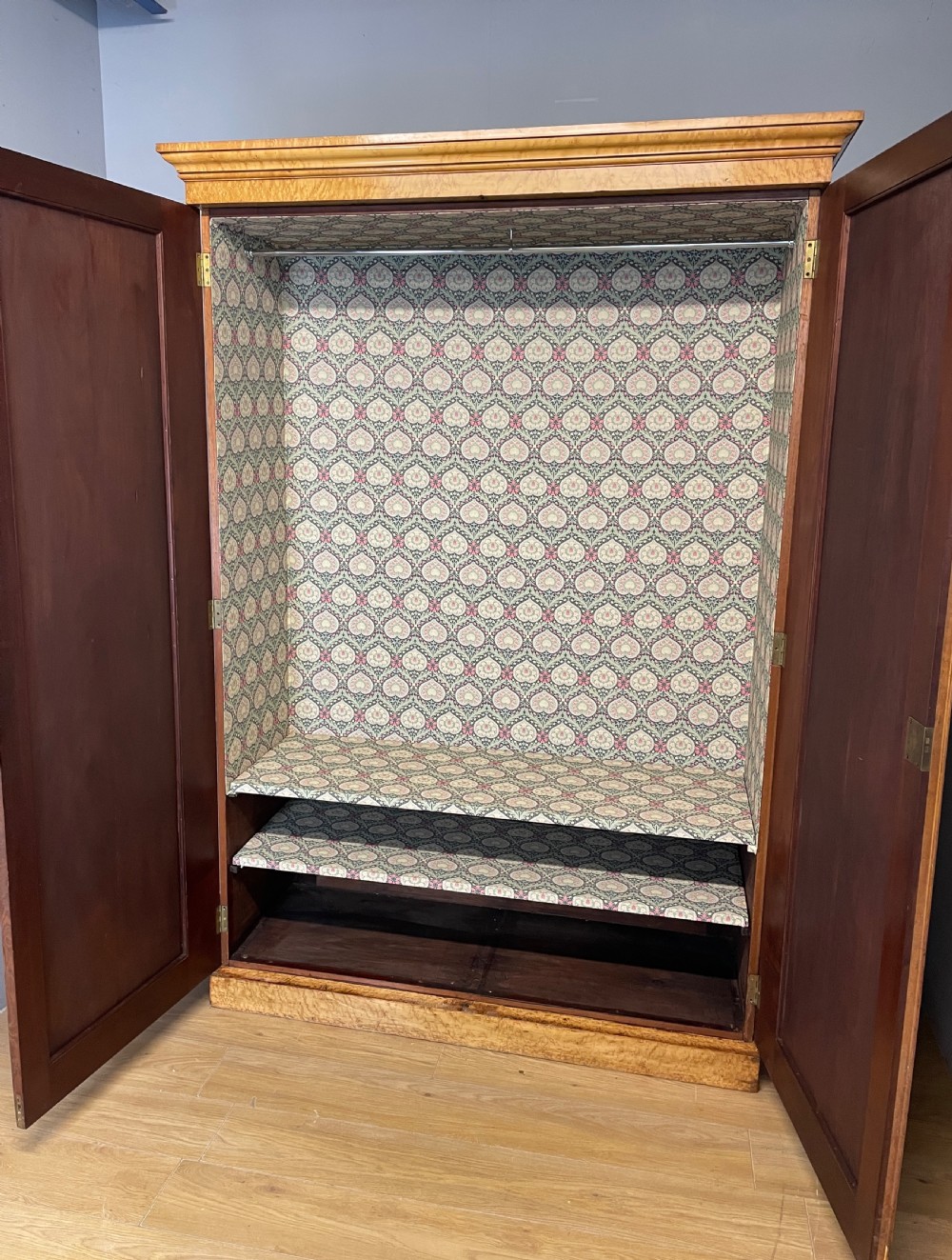 Large country house Birds Eye Maple double wardrobe circa 1870 View X