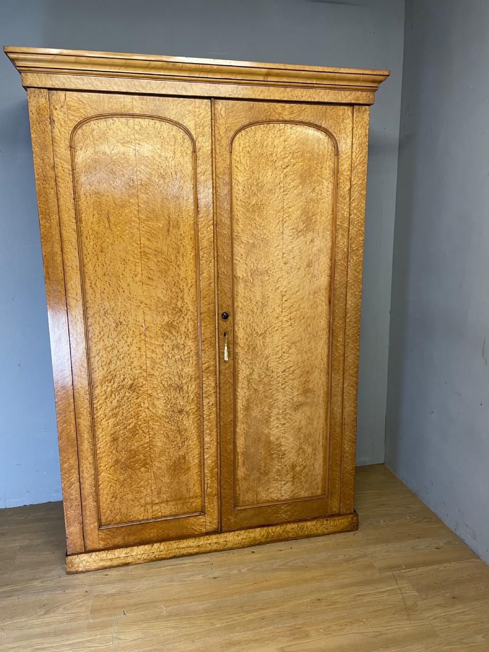 Large country house Birds Eye Maple double wardrobe circa 1870 View II