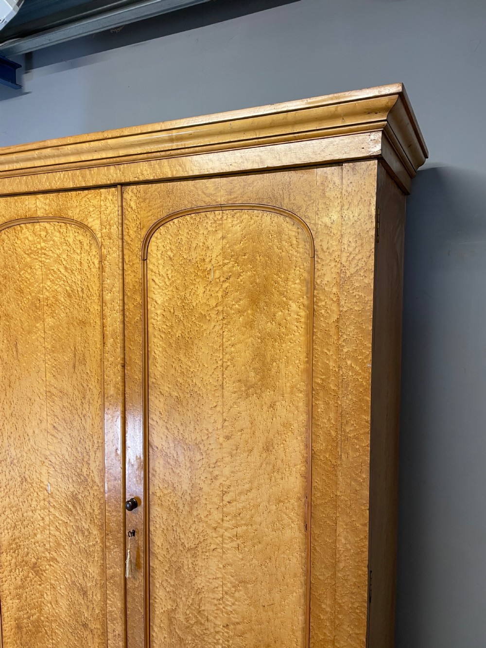 Large country house Birds Eye Maple double wardrobe circa 1870 View III