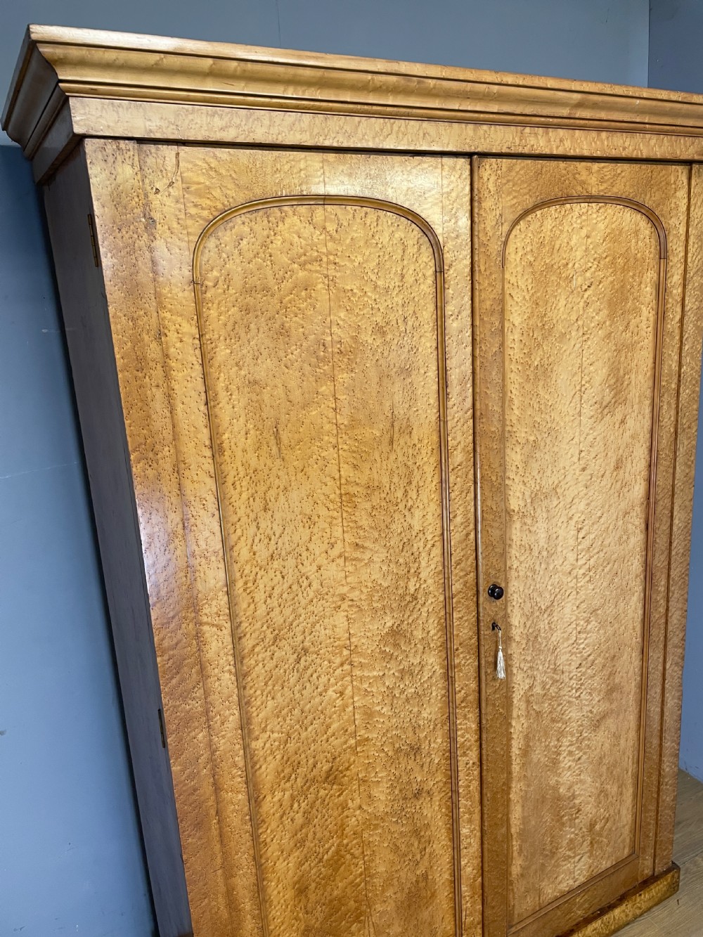Large country house Birds Eye Maple double wardrobe circa 1870 View VI