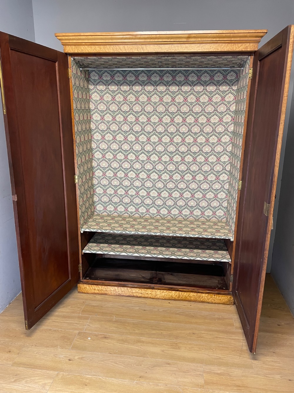 Large country house Birds Eye Maple double wardrobe circa 1870 View XII