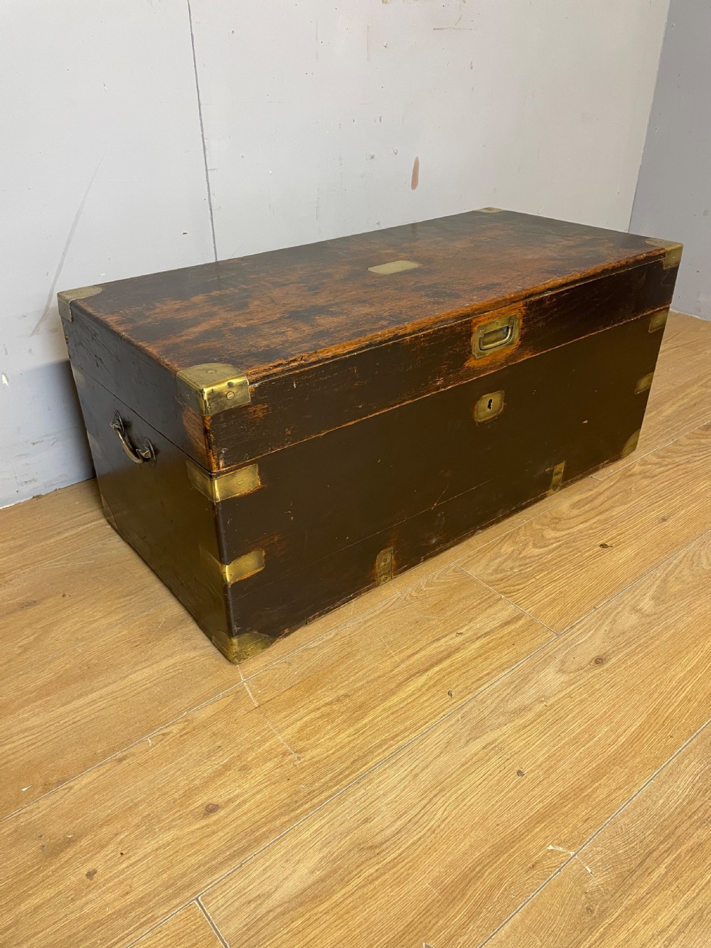 C19th Brass Bound Camphorwood Box 