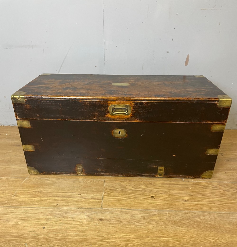 C19th Brass Bound Camphorwood Box  View II