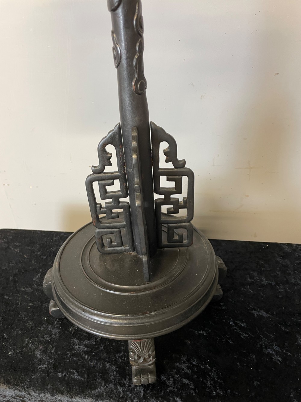 Early C20th Carved Oriental Dragon Light View V