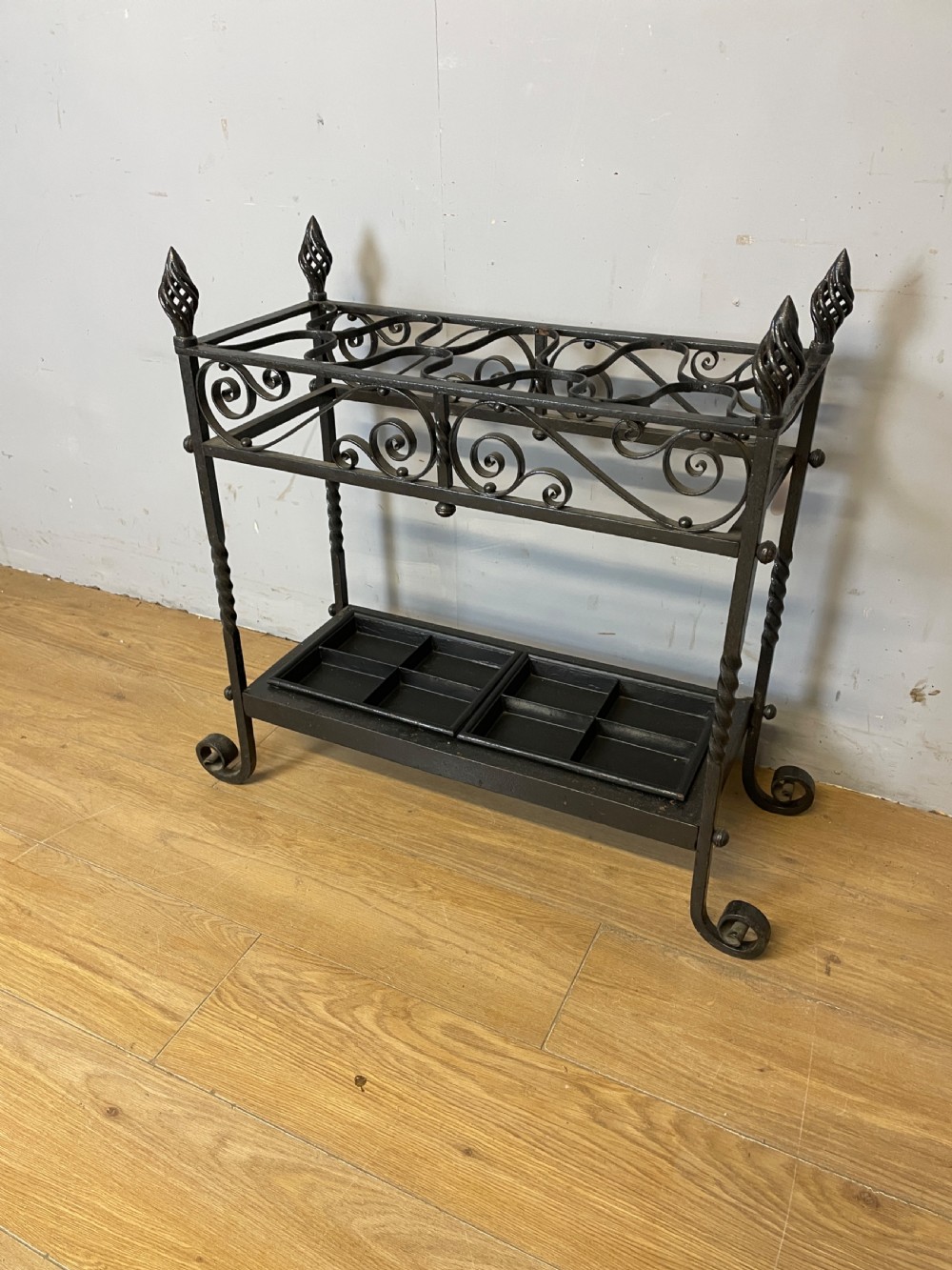 C19th Wrought Iron Estate Made Stick Stand