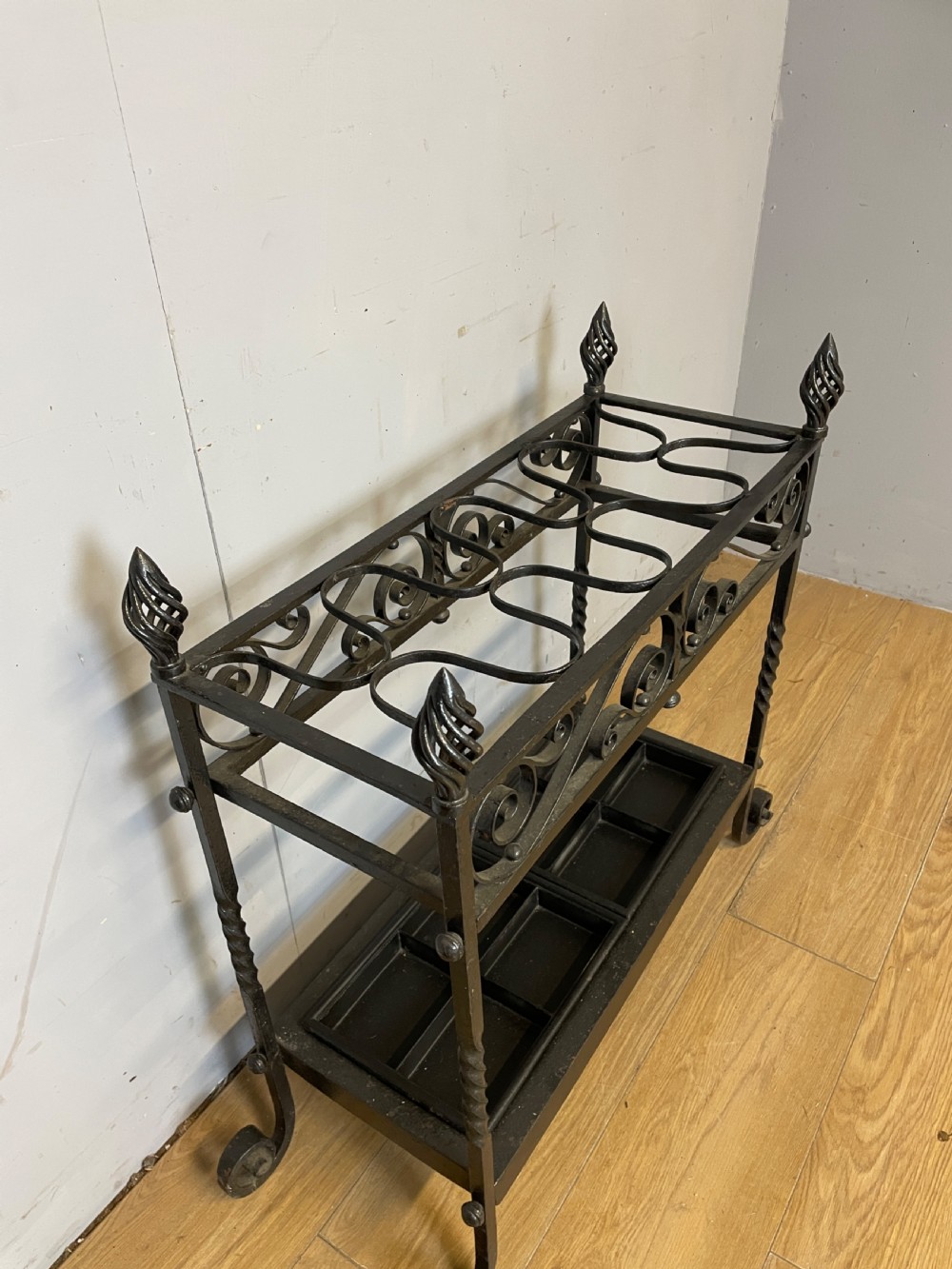 C19th Wrought Iron Estate Made Stick Stand View V