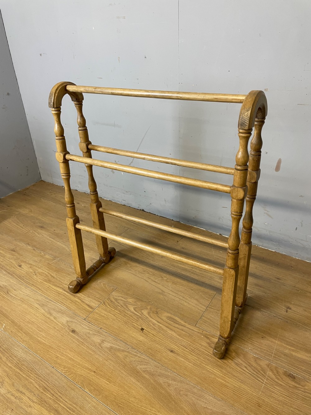 Victorian pine towel rail in good original condition  View II