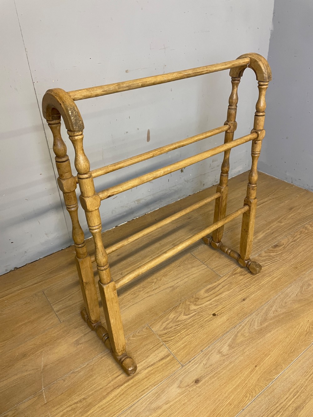 Victorian pine towel rail in good original condition  View III