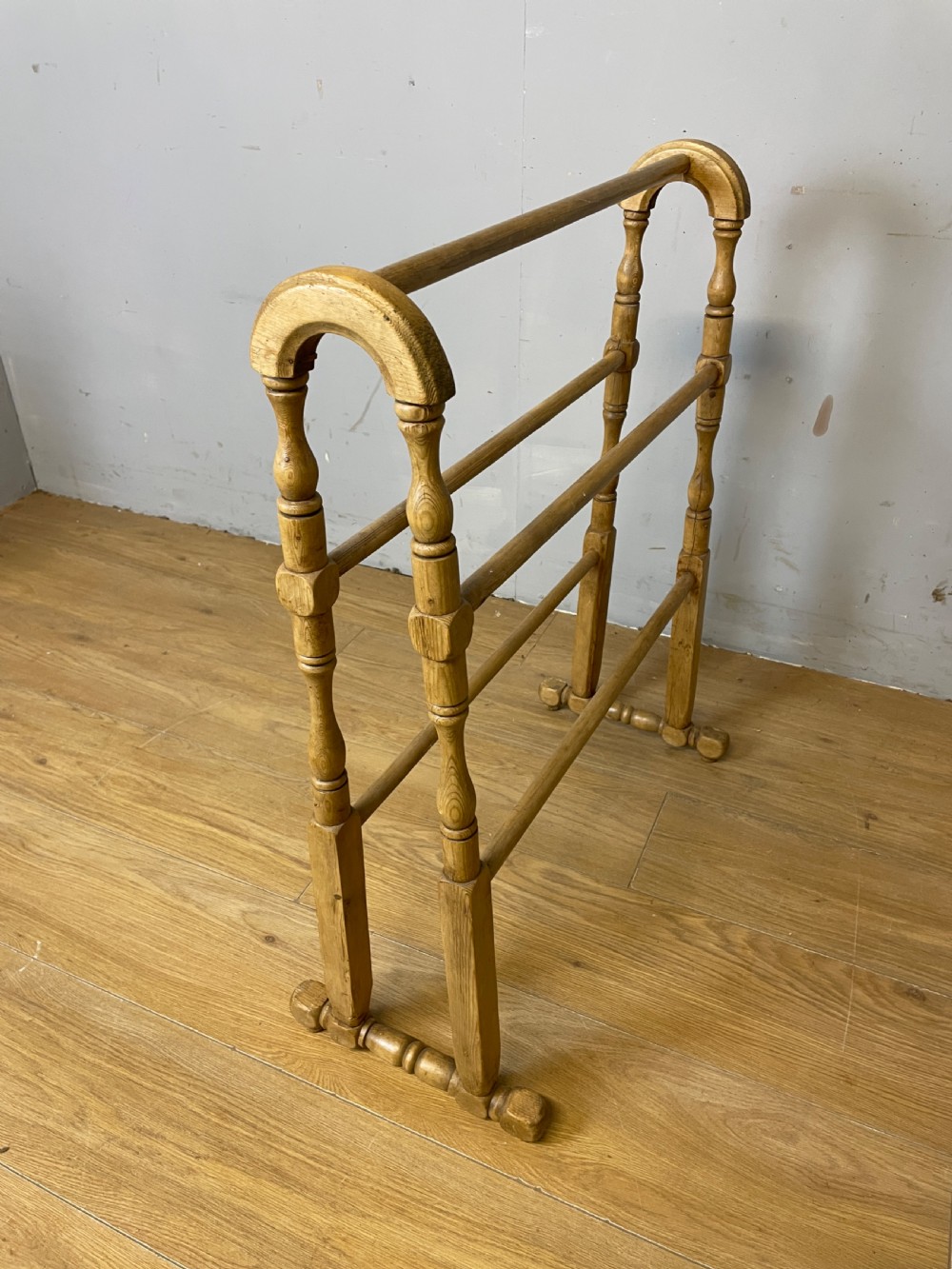 Victorian pine towel rail in good original condition  View V