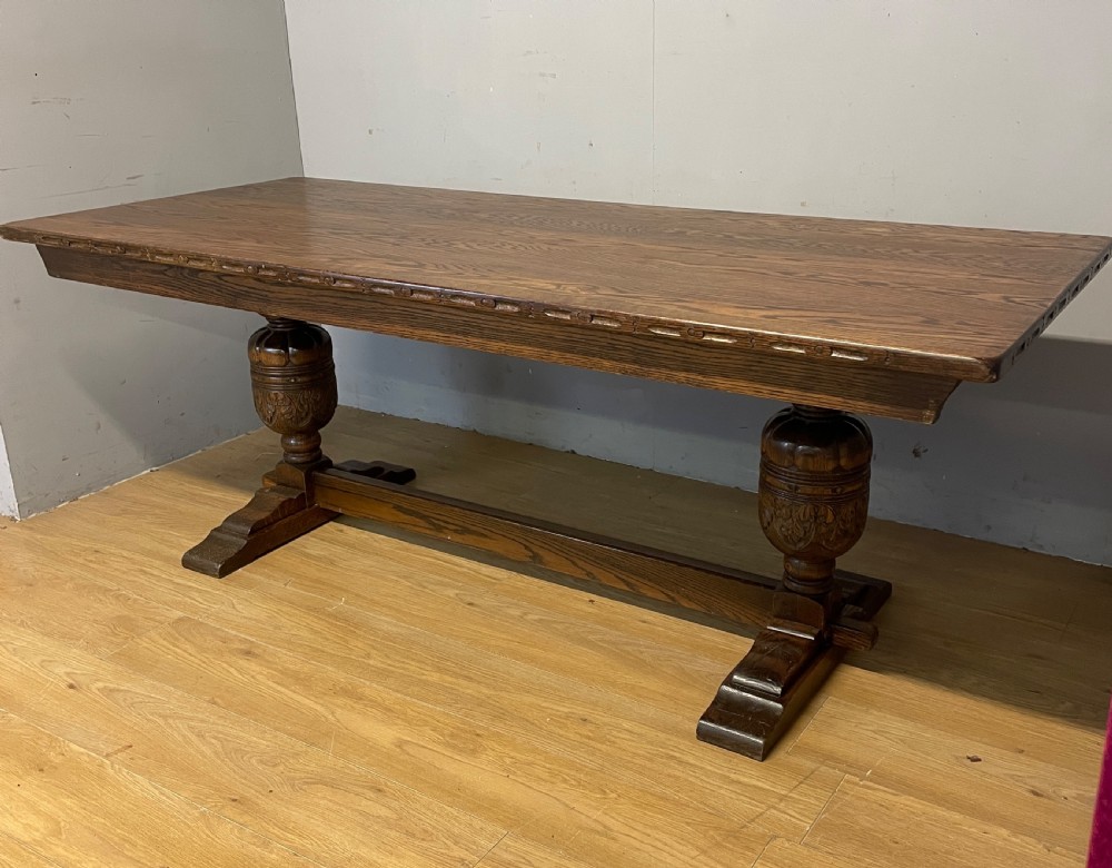  Solid oak Eight Seater refectory  table Circa 1930 View III