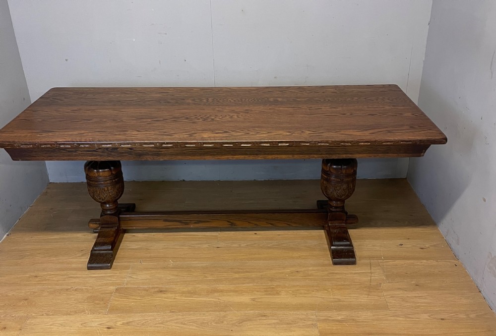  Solid oak Eight Seater refectory  table Circa 1930 View IV