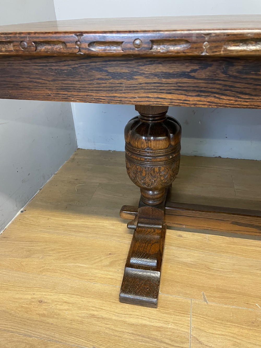  Solid oak Eight Seater refectory  table Circa 1930 View V