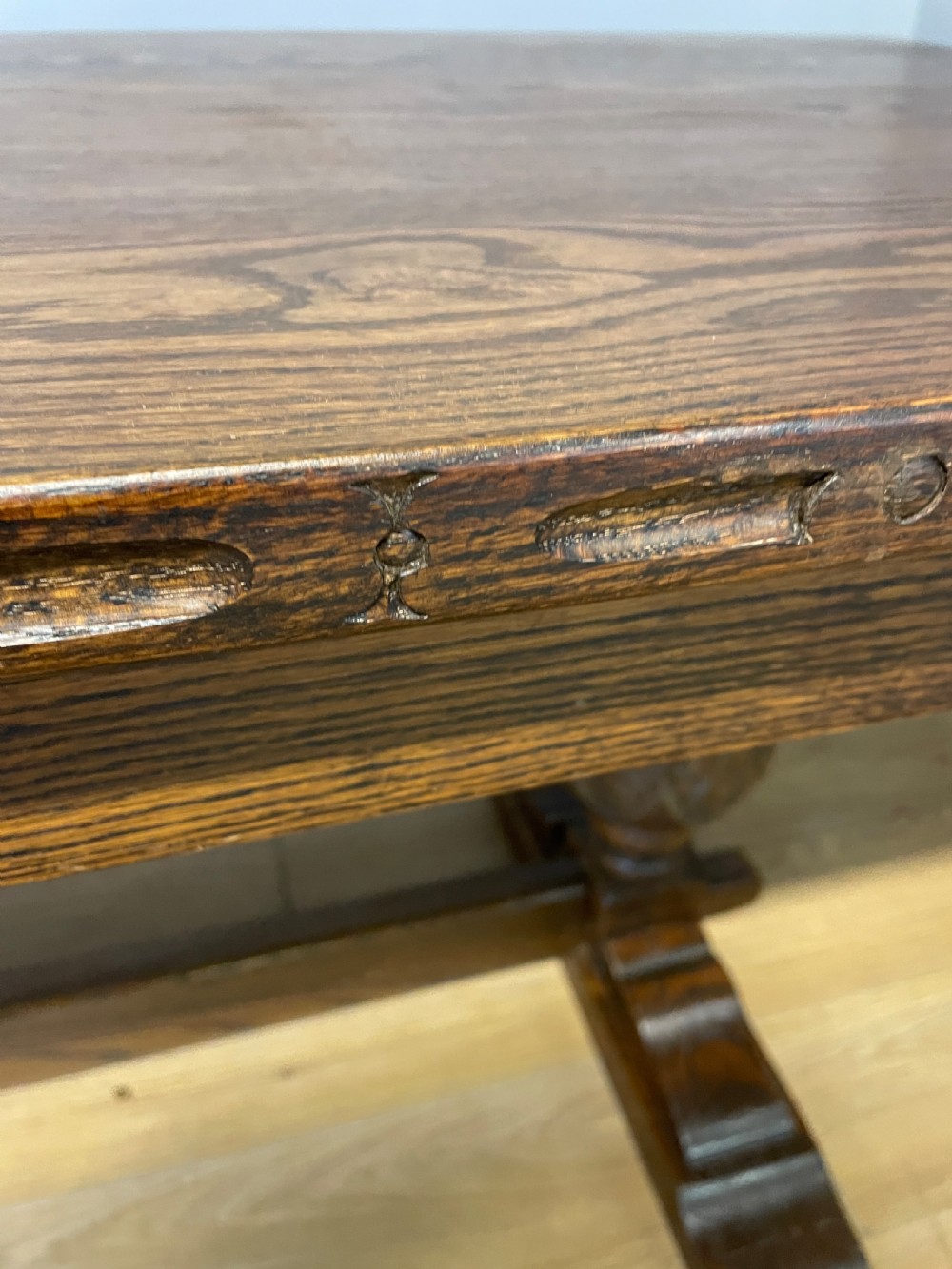  Solid oak Eight Seater refectory  table Circa 1930 View IX
