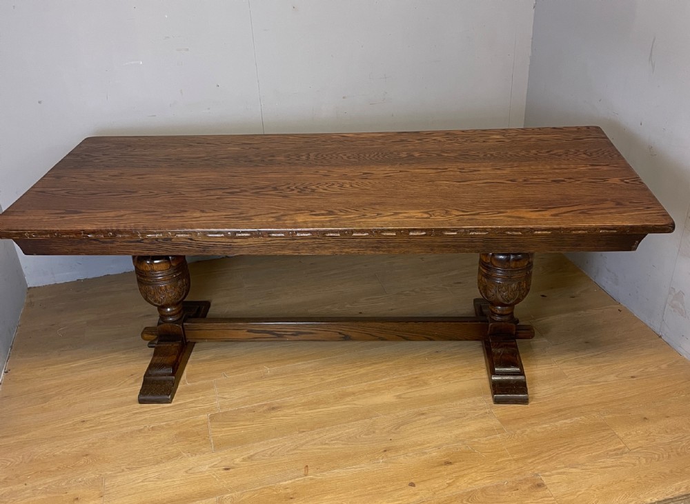  Solid oak Eight Seater refectory  table Circa 1930 View XIV