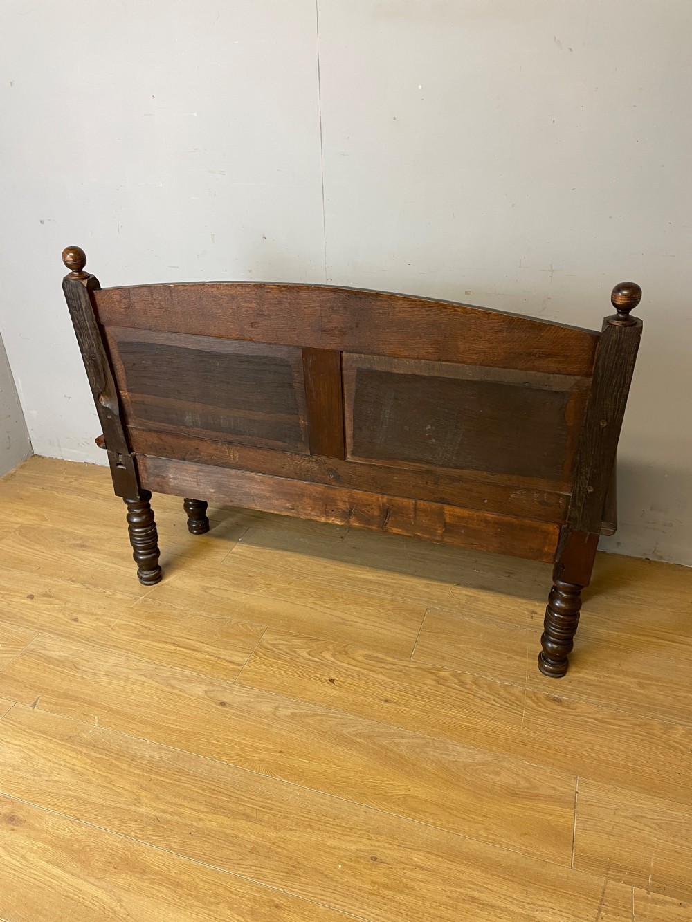 C19TH carved oak bench of small proportions  View X