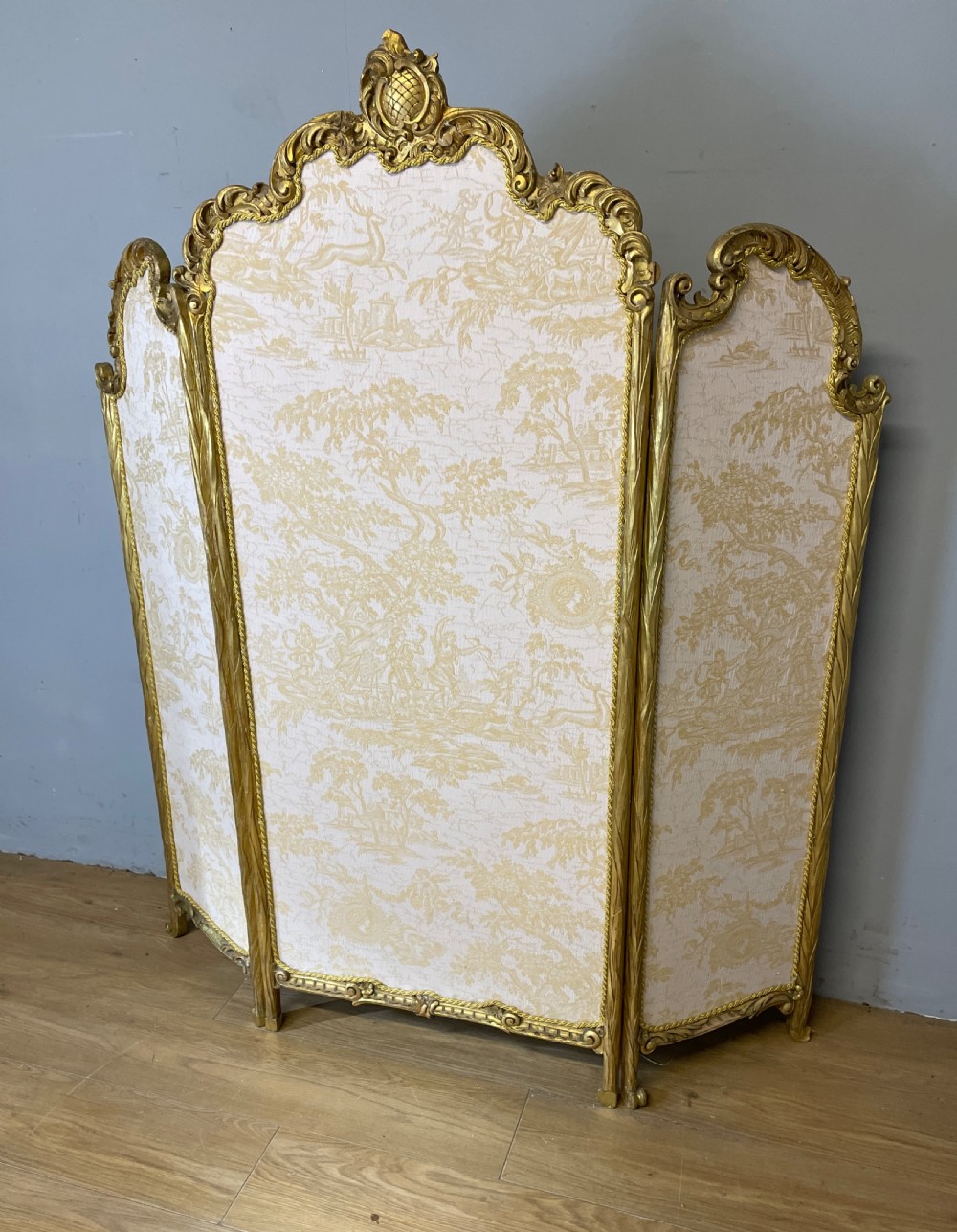 Three panel gilt wood screen circa 1930