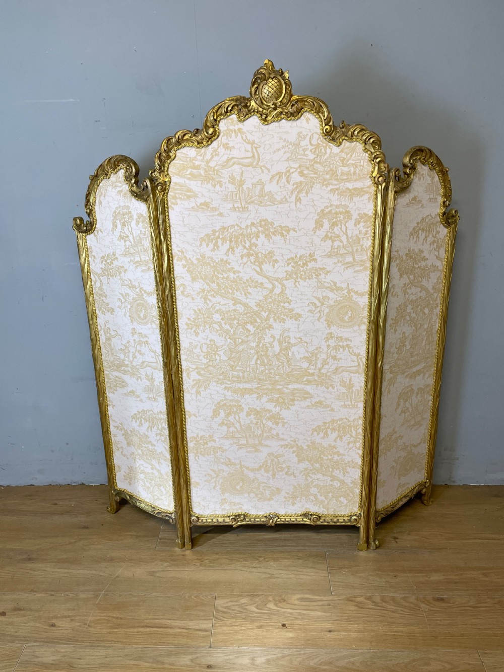 Three panel gilt wood screen circa 1930 View II