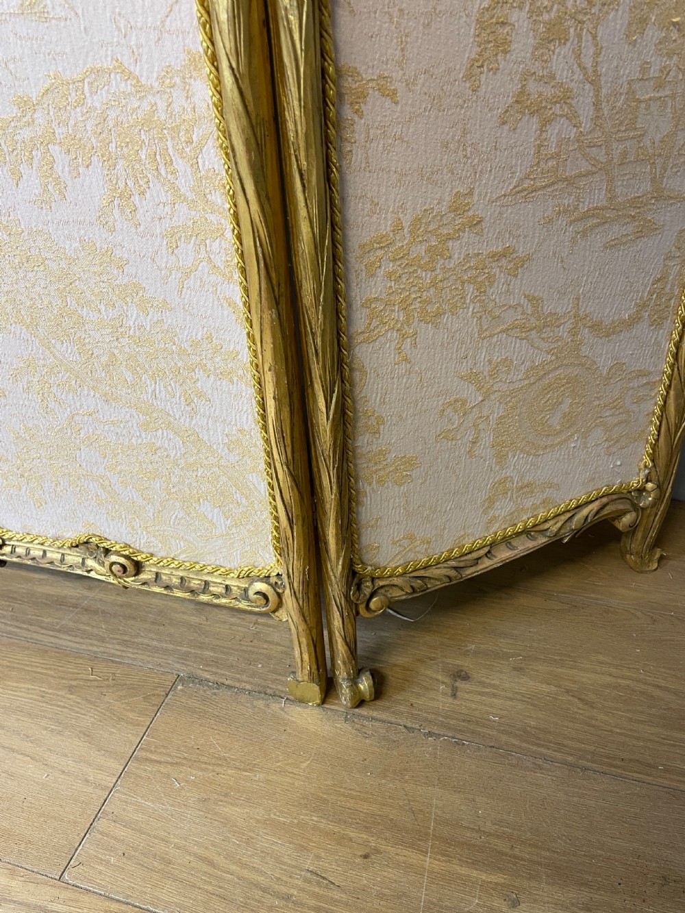 Three panel gilt wood screen circa 1930 View VI