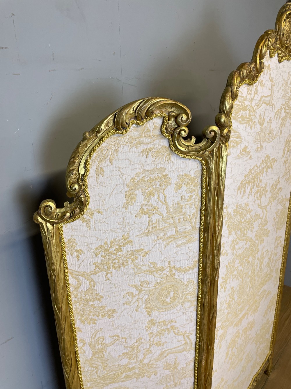Three panel gilt wood screen circa 1930 View VII