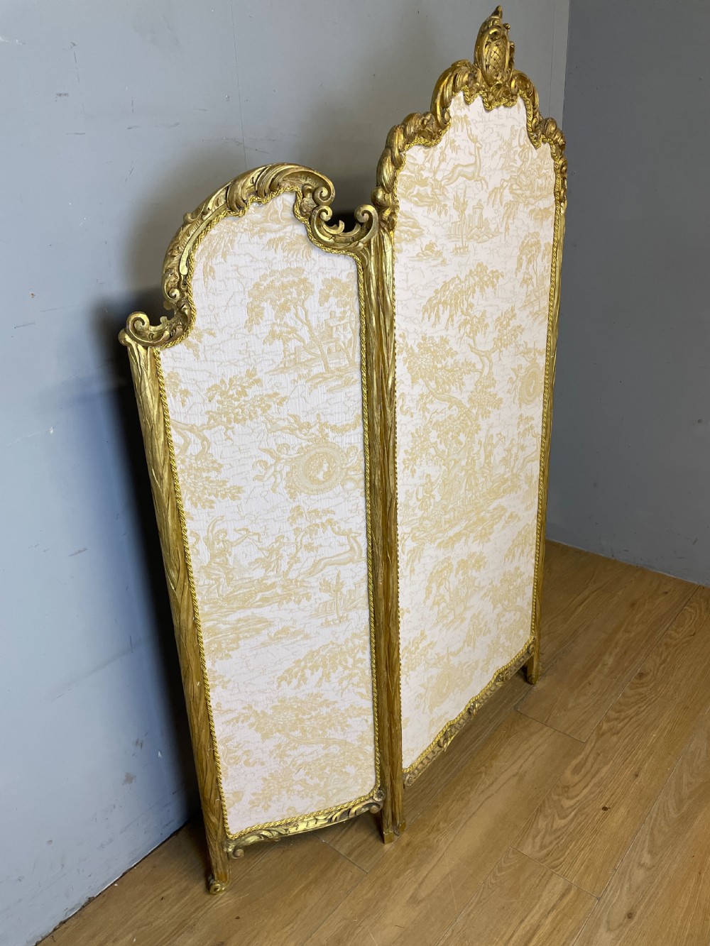 Three panel gilt wood screen circa 1930 View VIII