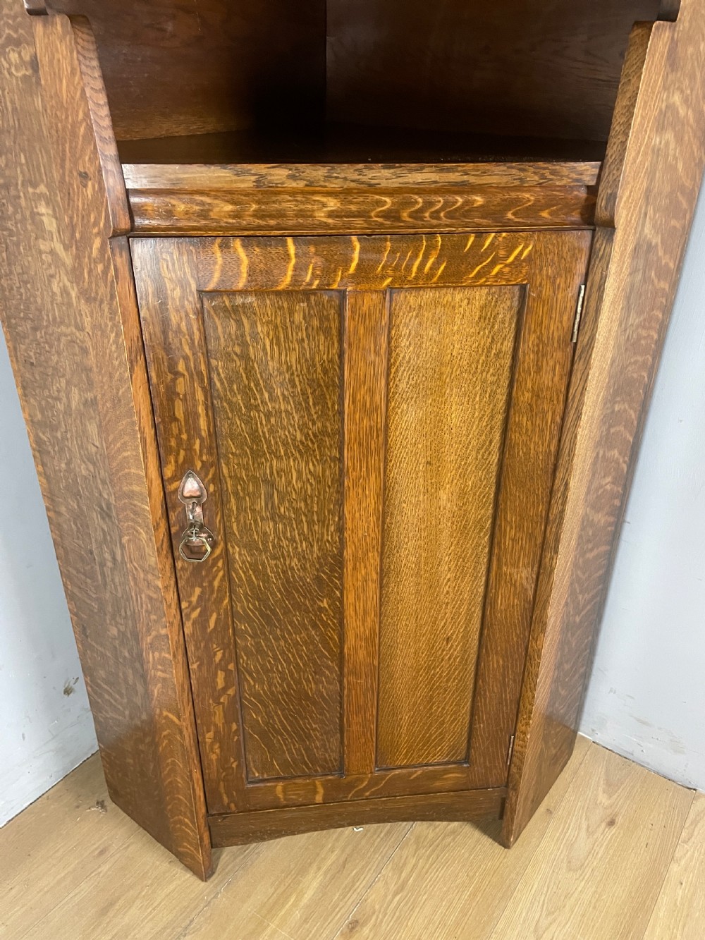Liberty and Co Arts and crafts solid oak corner cabinet  View IV