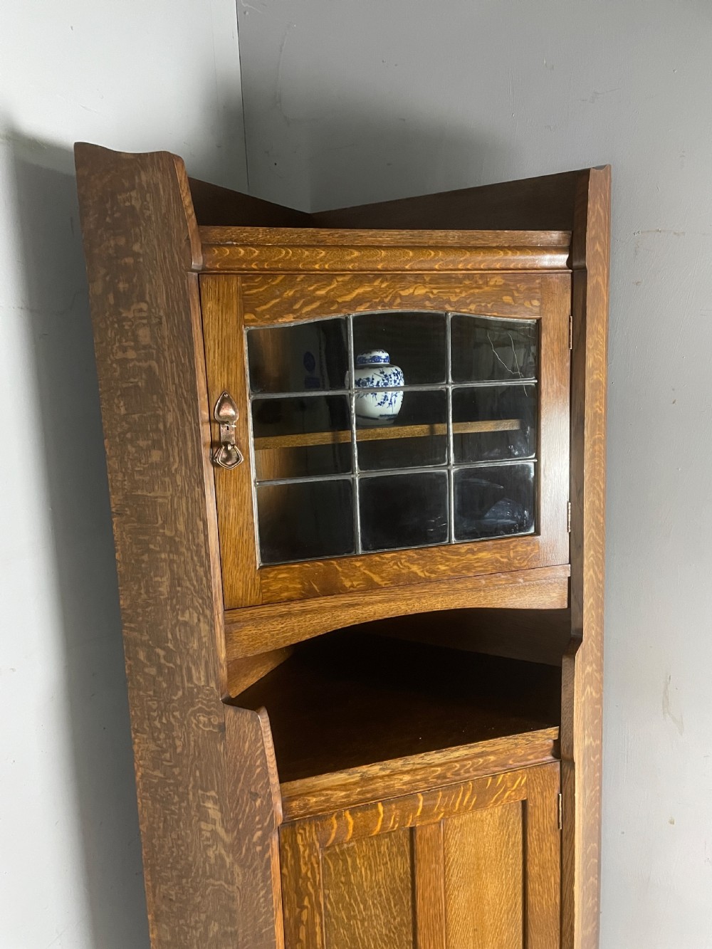 Liberty and Co Arts and crafts solid oak corner cabinet  View VI
