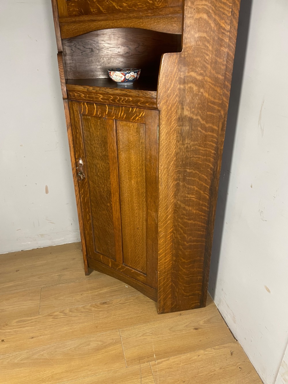 Liberty and Co Arts and crafts solid oak corner cabinet  View XII