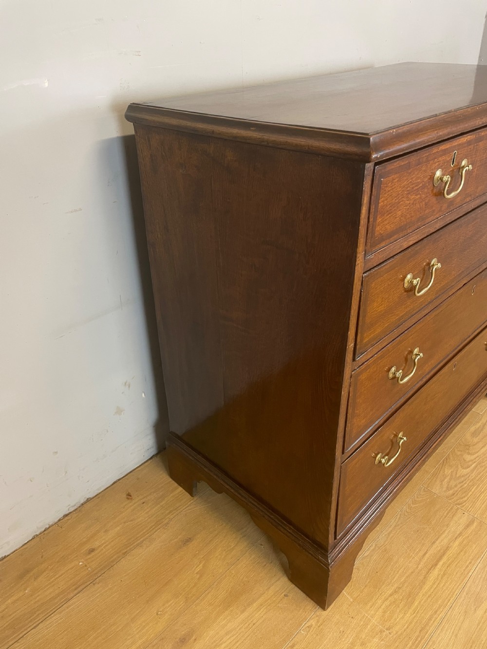 Georgian oak four height chest of drawers circa 1790 View VII