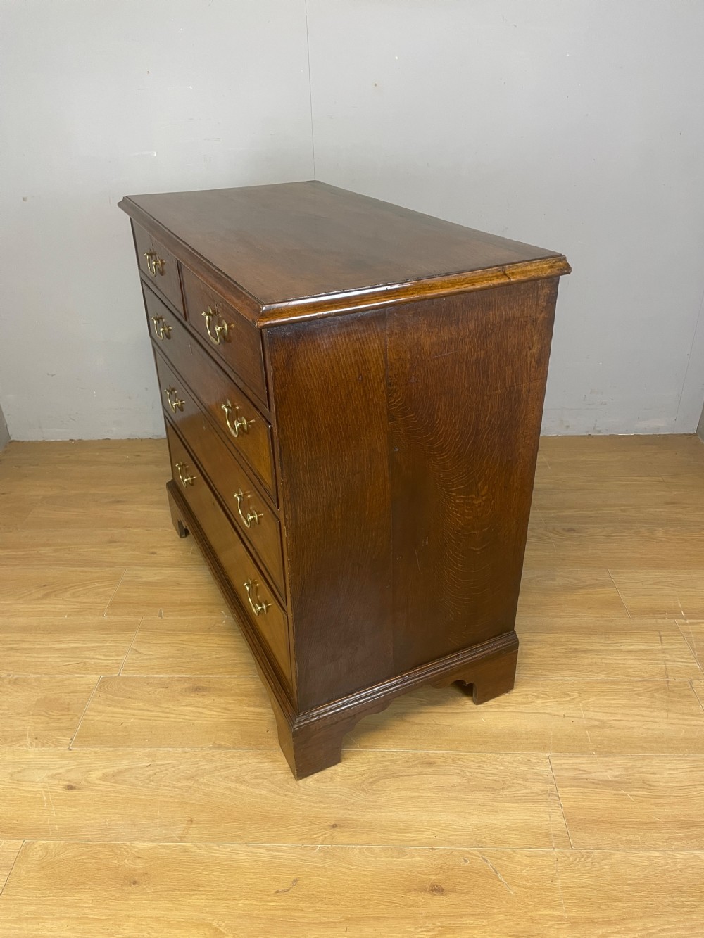Georgian oak four height chest of drawers circa 1790 View IX