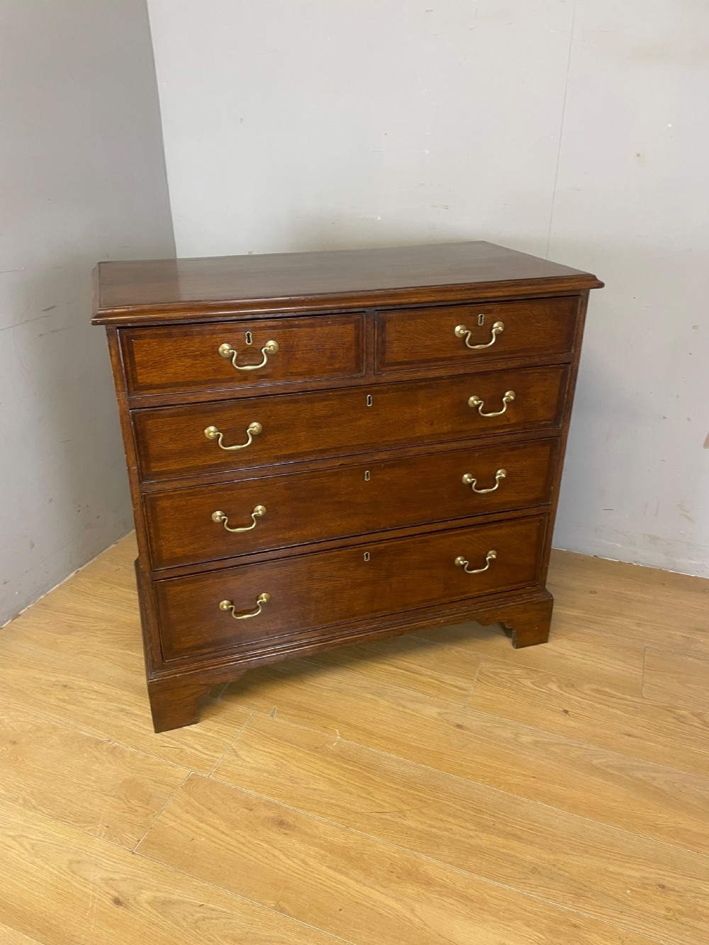 Georgian oak four height chest of drawers circa 1790 View XIII
