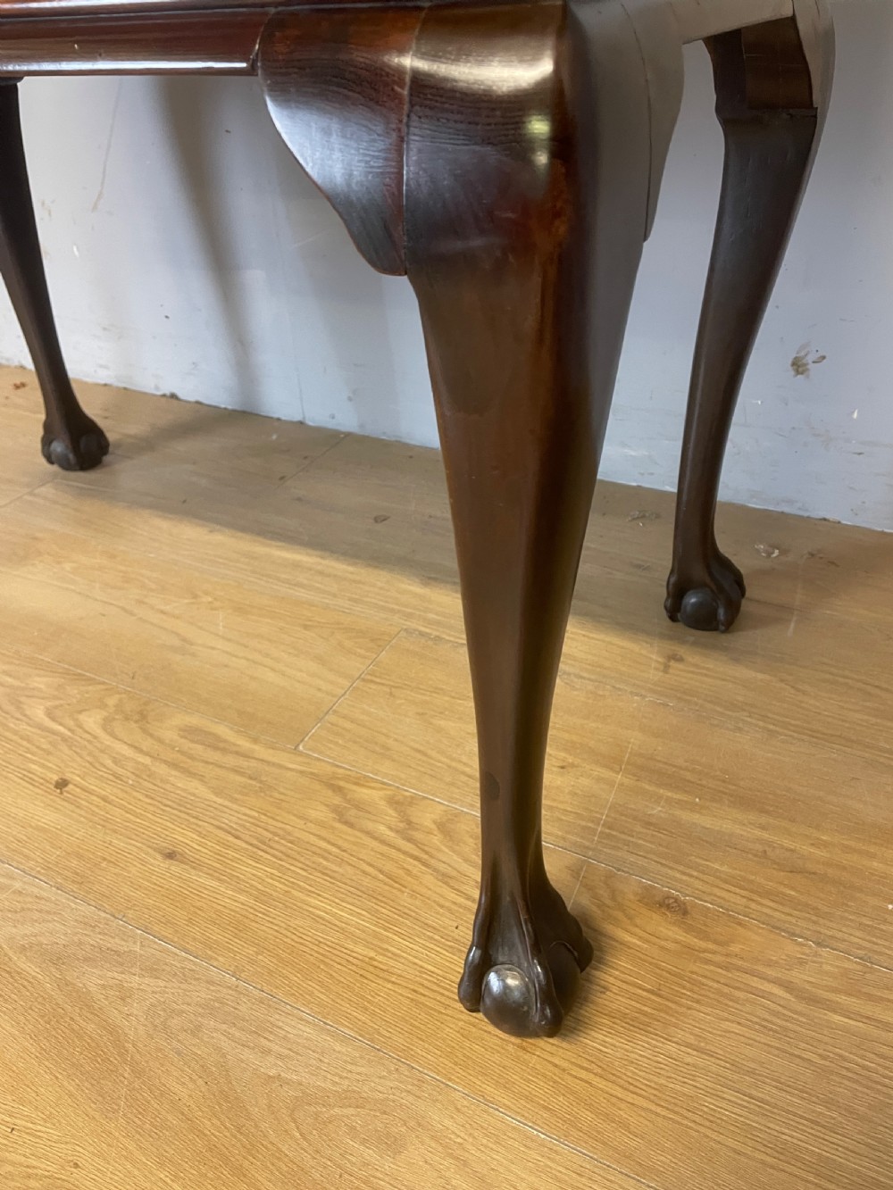 C19TH mahogany Chippendale style side table with white Carrara marble top  View VI